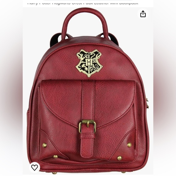 Warner Bros. Handbags - Harry Potter Hogwarts crest faux leather mini backpack Burgundy red purse